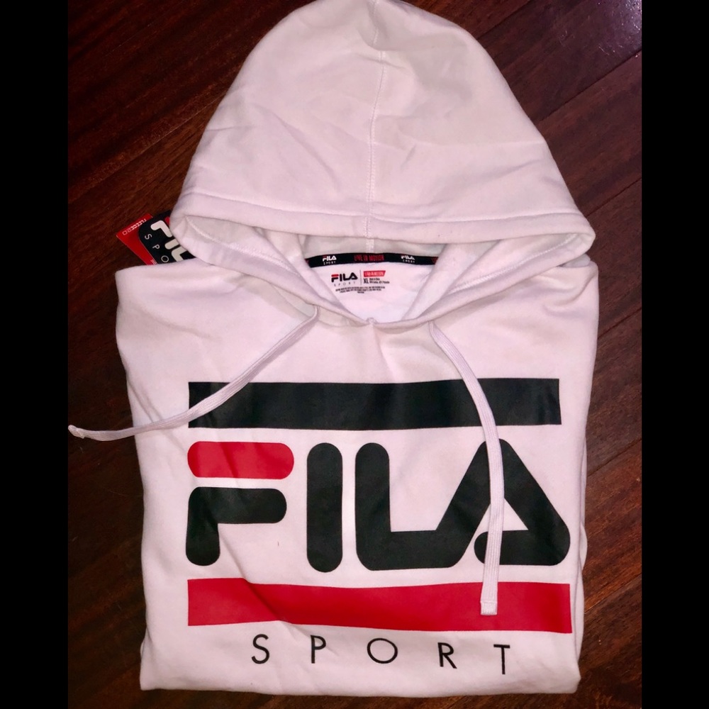 VINTAGE & RETRO Y2K New W/TAGS FILA SPORT WHITE Hooded SweatshiRT… NWT 100% AUTH